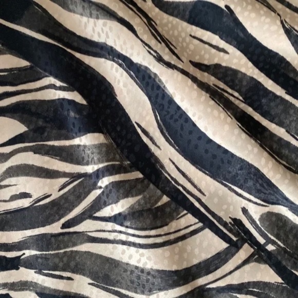 NINE WEST Skirt Midi Elastic Waist Black & Tan Zebra Animal Print Small Medium - Picture 4 of 8